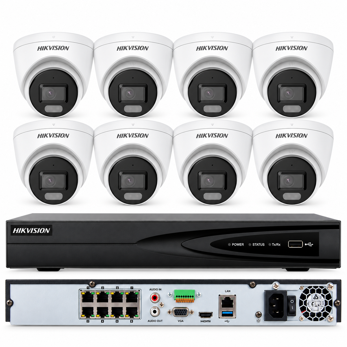 Kit de sistema de CCTV de seguridad Hikvision 4K 8 Canales 4MP 8POE NVR Cámara IP ColorVu MIC Lote