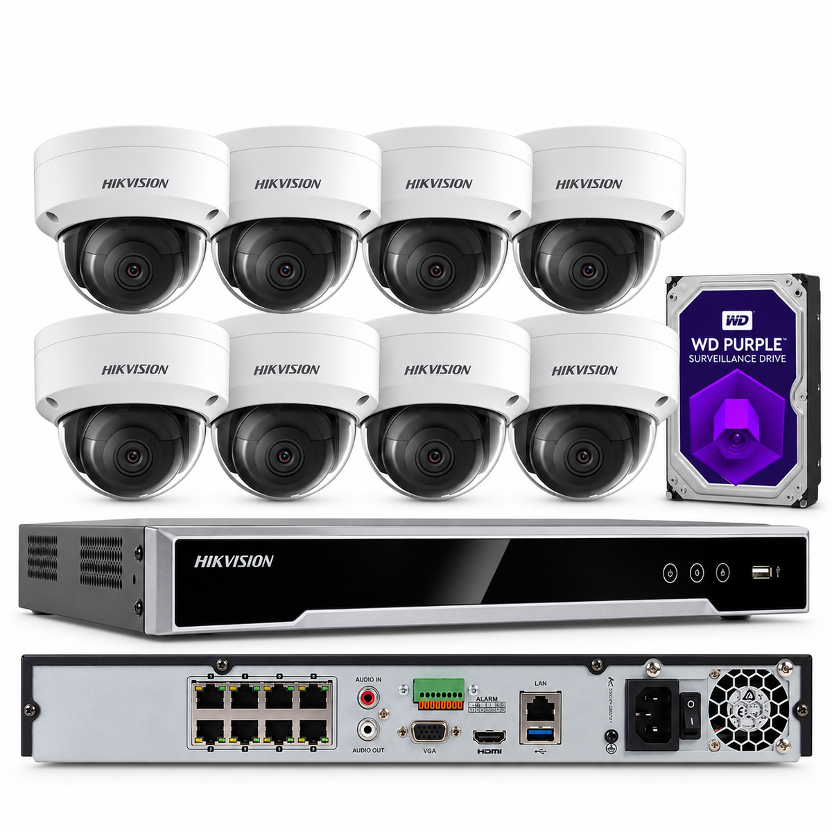 Hikvision 4K IP Camera System NVR DS-7608NI-K2/8P 8MP Kits DS-2CD2183G2-I Lot