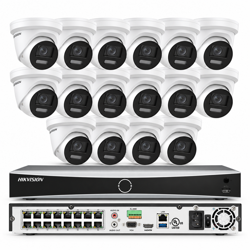 Hikvision 16CH 4K 8MP Colorvu IP Camera MIC Speaker PoE 12MP NVR CCTV System Lo