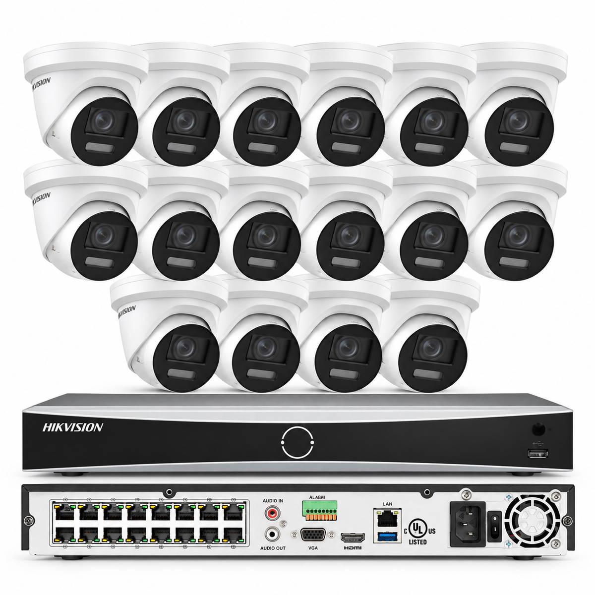Hikvision 16CH 4K 8MP Colorvu IP Camera MIC Speaker PoE 12MP NVR CCTV System Lo