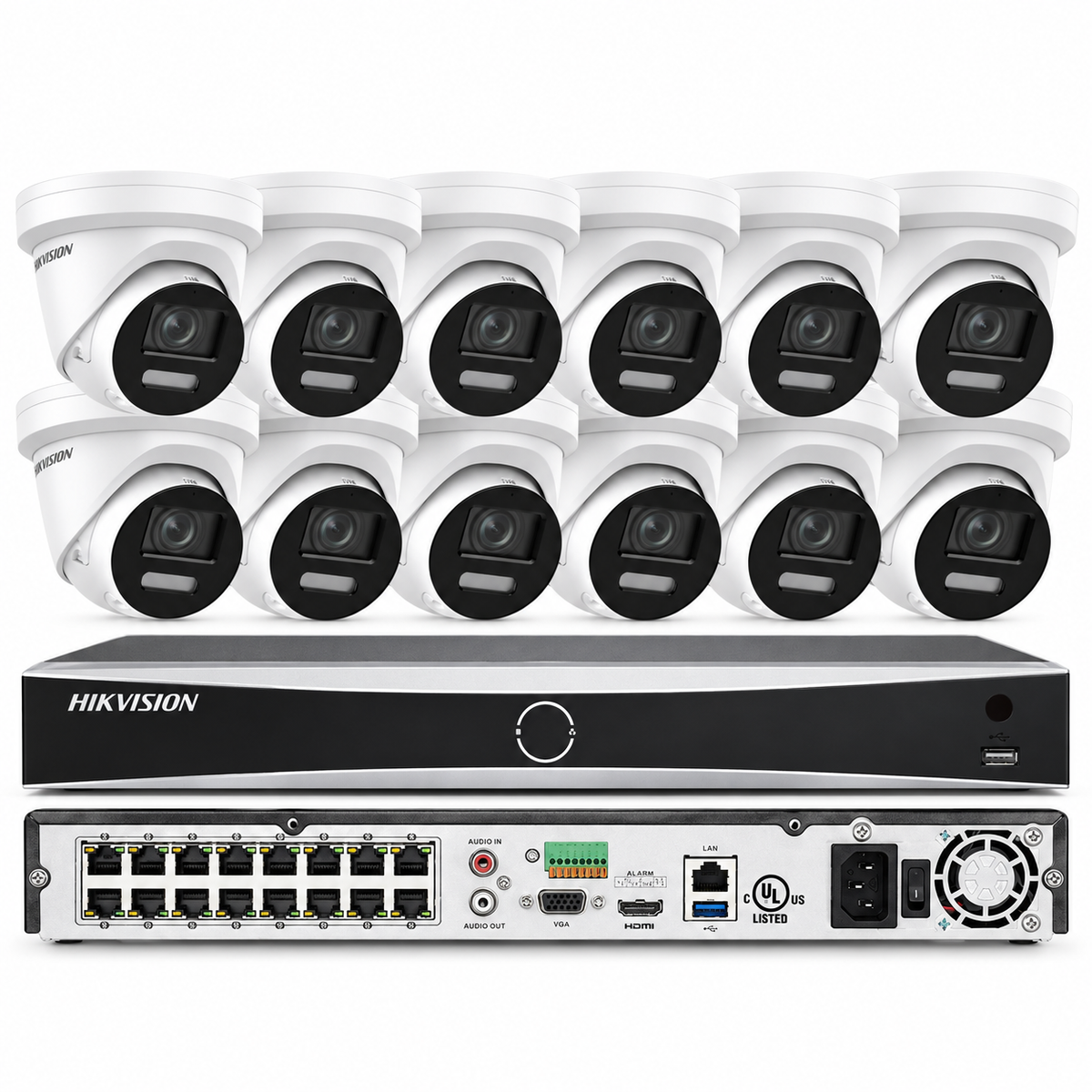 Hikvision 16CH 4K 8MP Colorvu IP Camera MIC Speaker PoE 12MP NVR CCTV System Lo