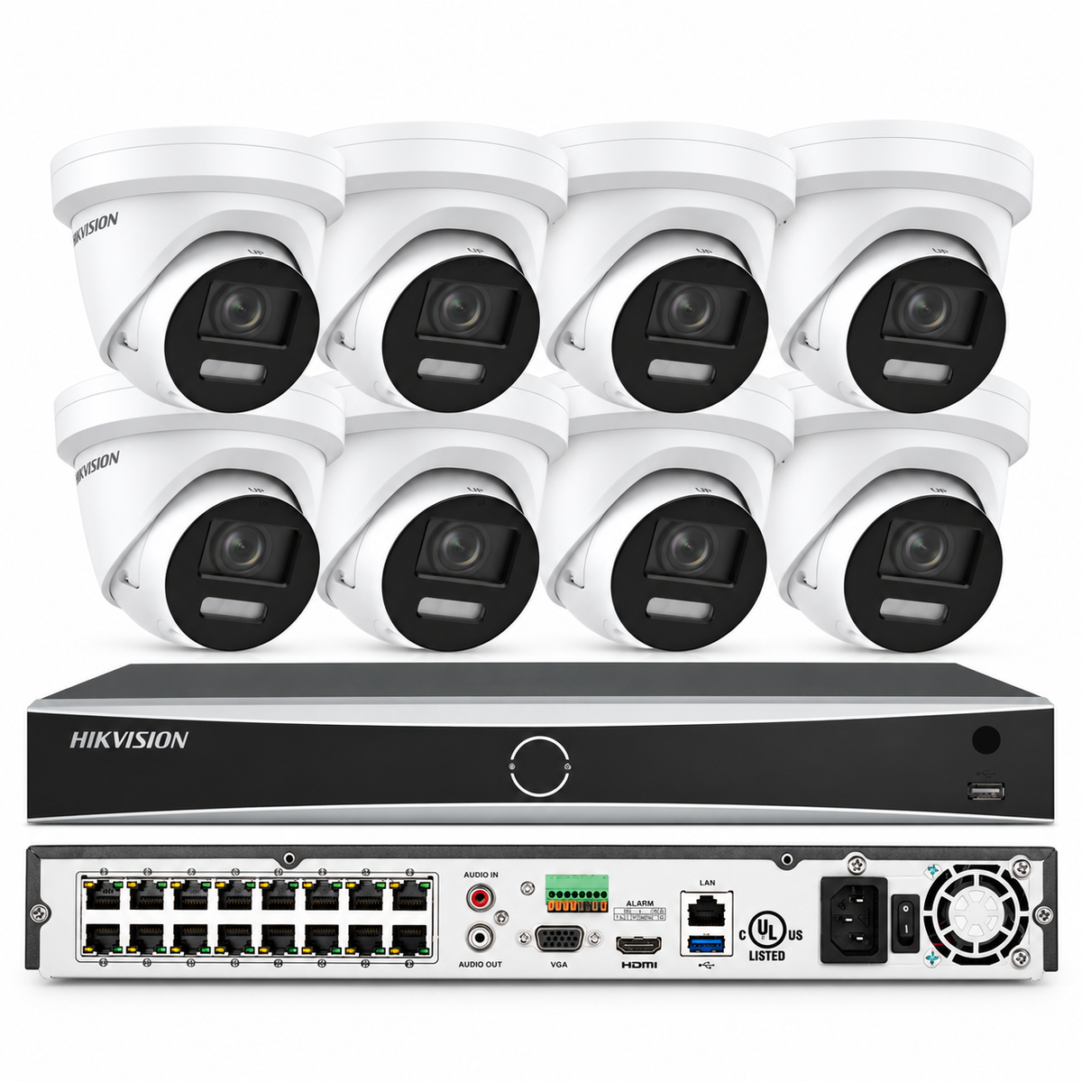 Hikvision 16CH 4K 8MP Colorvu IP Camera MIC Speaker PoE 12MP NVR CCTV System Lo