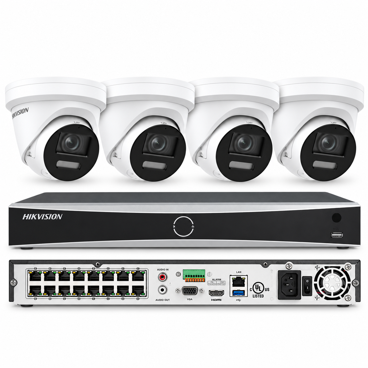 Hikvision 16CH 4K 8MP Colorvu IP Camera MIC Speaker PoE 12MP NVR CCTV System Lo