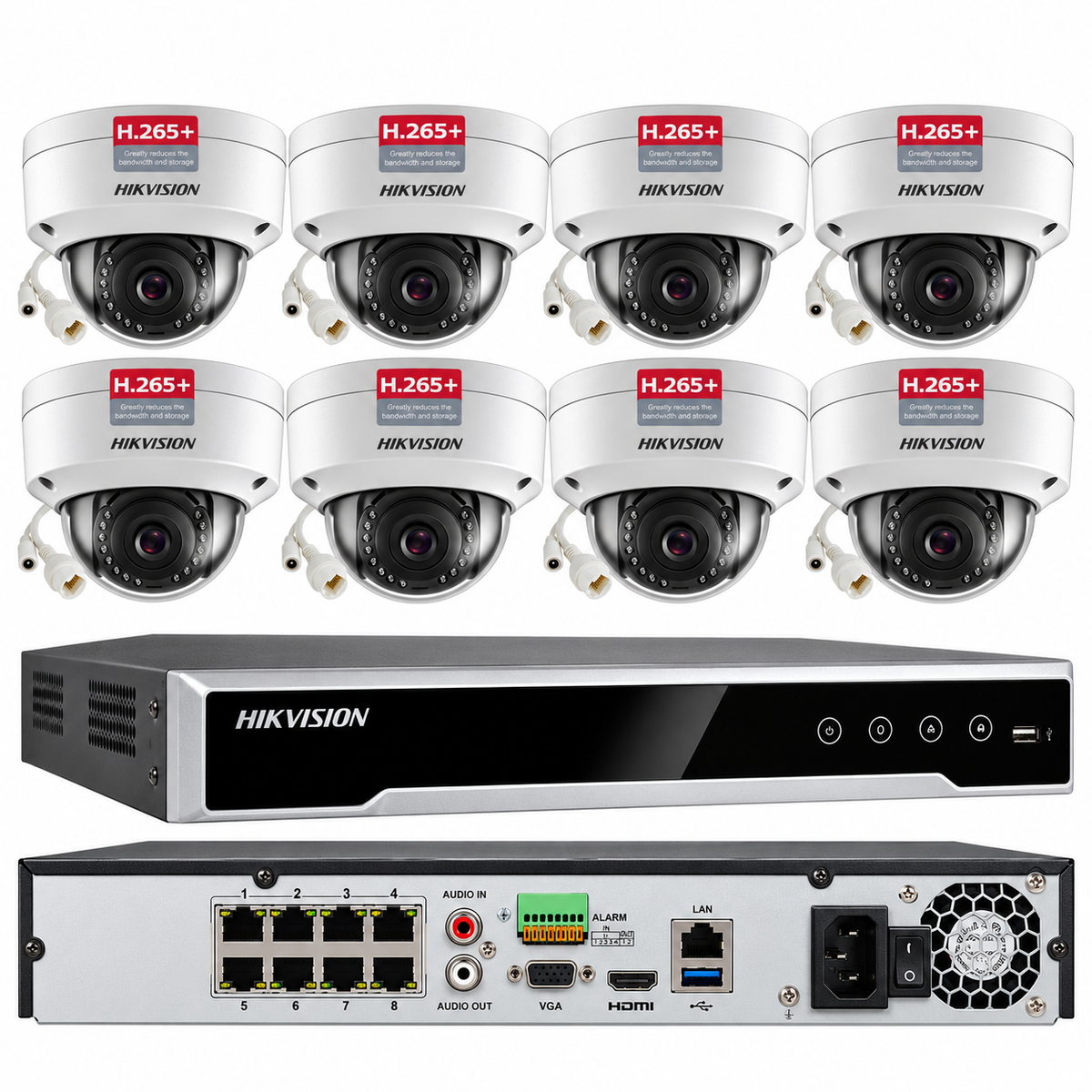 Hikvision 4K CCTV Kit Security Camera System 8 Ch POE Dome 4MP