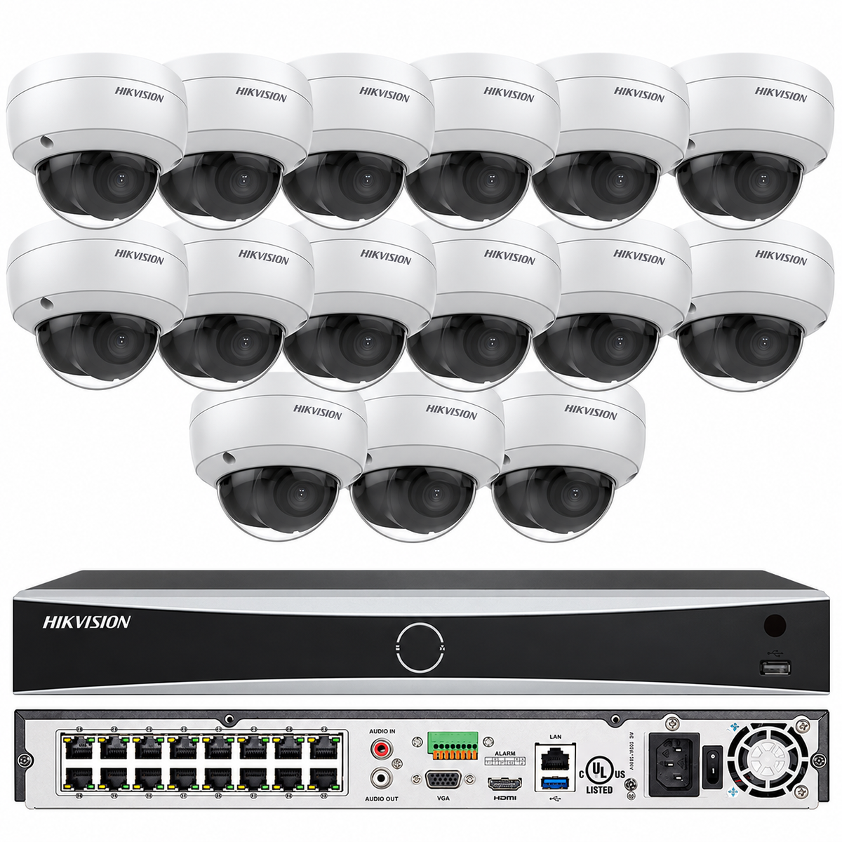 Hikvision 12MP 16CH DS-7616NXI-I2/16P 8MP DS-2CD2183G2-I IP camera system Lot