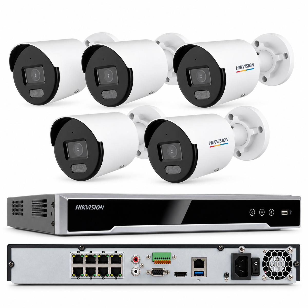 hikvision 8CH IP Camera System PoE DS-2CD1047G0-LUF 4MP ColorVu W/Audio