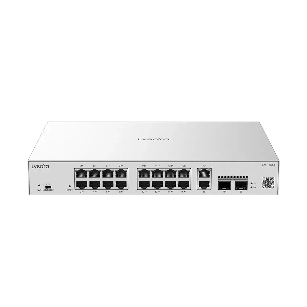Lysora LCS-16GS-P 16-Port Cloud Managed PoE Switch with 250W PoE Budget