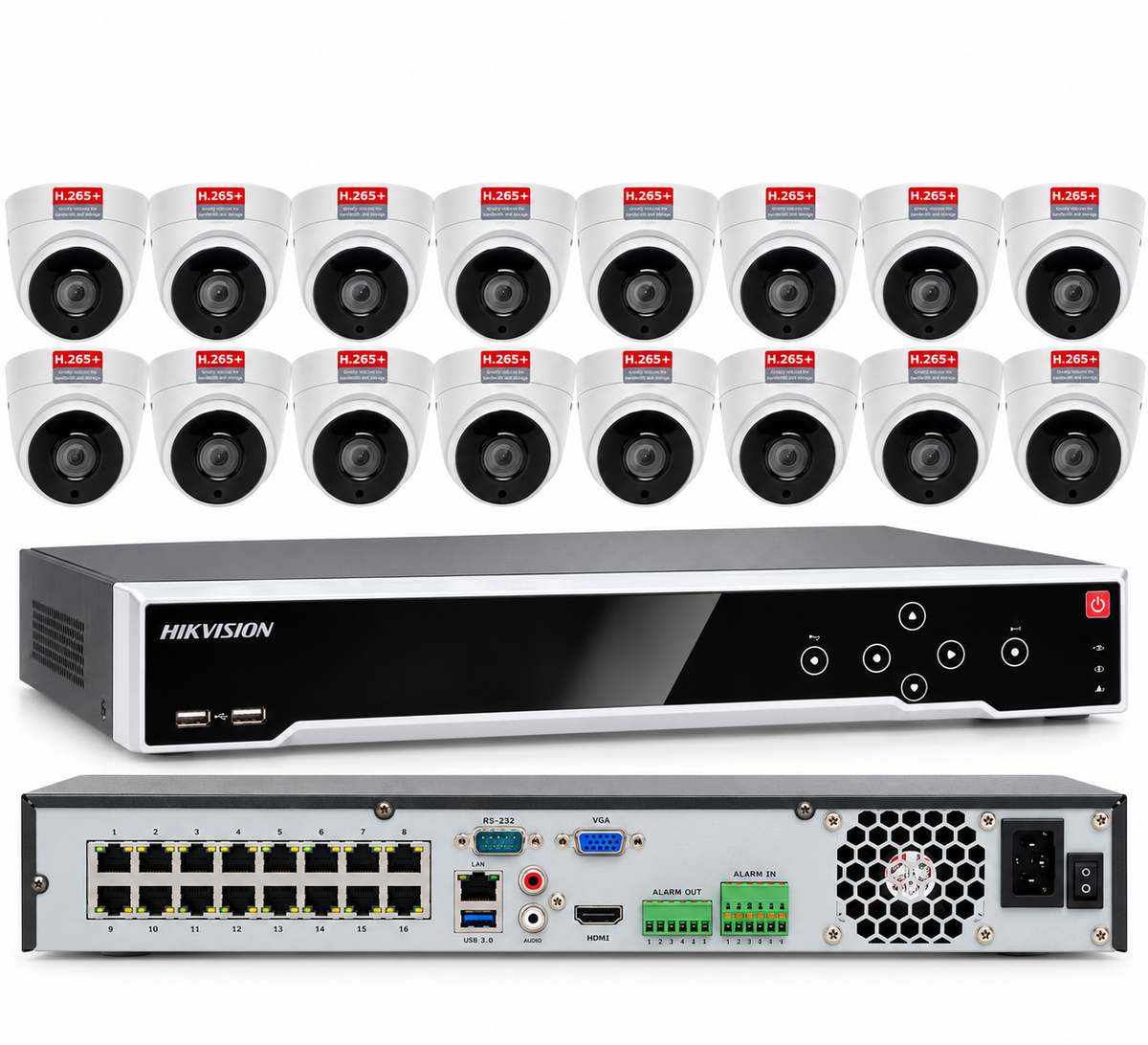 Hikvision NVR KIT 16CH DS-7716NI-K4/16P DS-2CD1343G0-I 4MP MEGAPIXEL