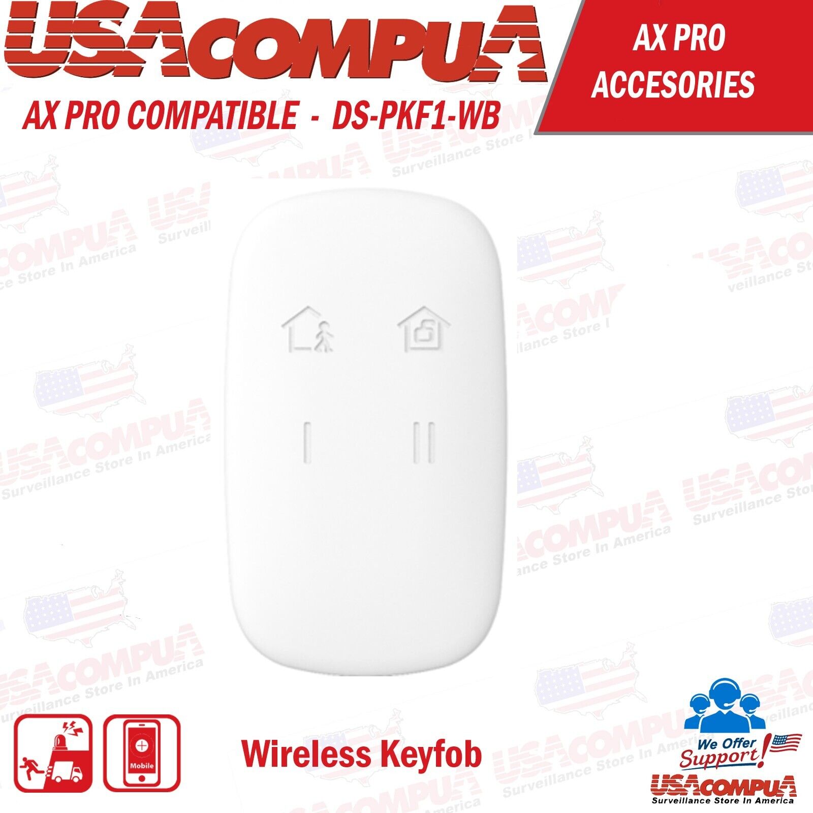 Hikvision DS-PKF1-WB (AX PRO) Mando a distancia para panel de alarma