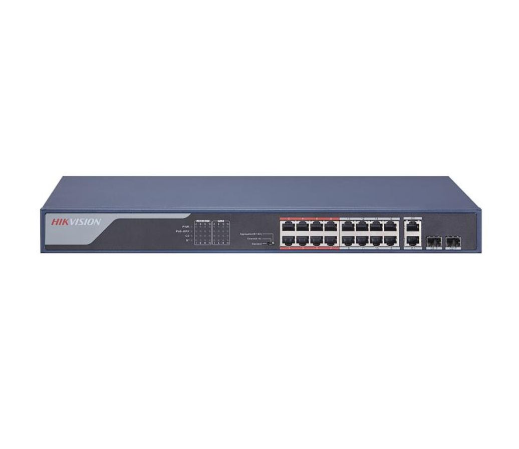 Hikvision DS-3E0318P-E2 Unmanaged Ethernet 16 PoE Switch 100Mbps Network Access