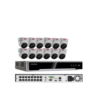 HIKVISION NVR 12M 16CH POE 16 Camera Security System Kit / 4TB HDD 4MP 3 Ax