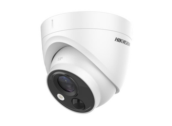 Cámara CCTV Hikvision DS-2CE71H0T-PIRLO 5 MP Torreta PIR detección luz estroboscópica