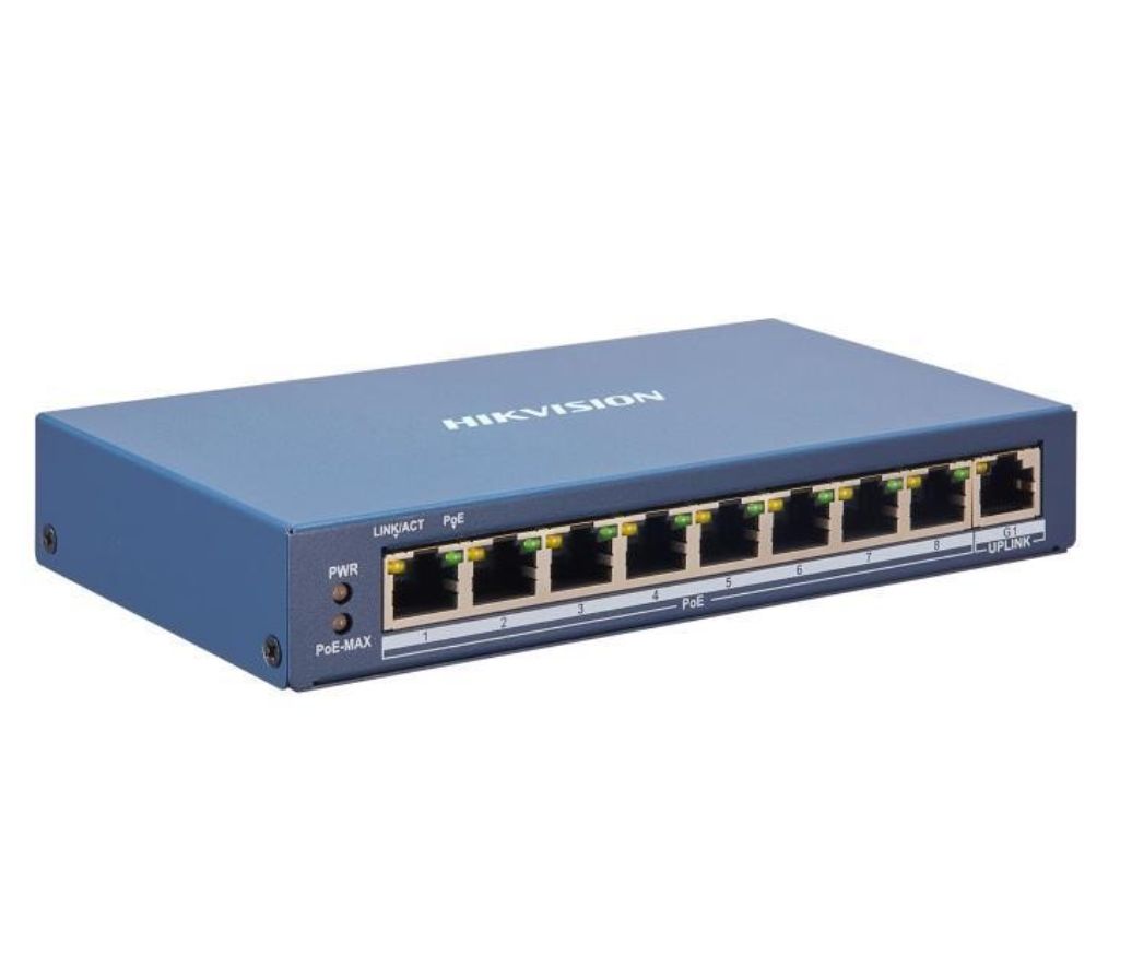 Switch PoE inteligente Hikvision DS-3E1309P-EI(B) de 8 puertos, 110 W, largo alcance, Watchdog