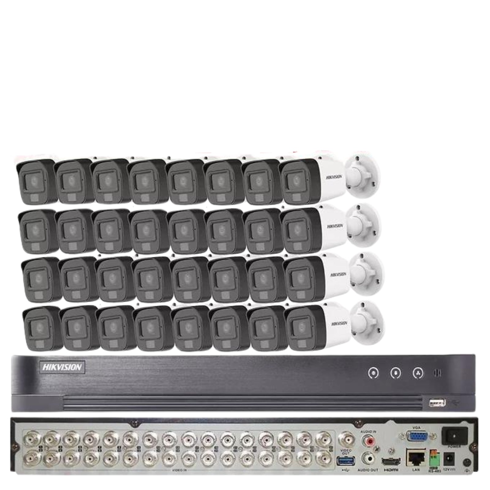 Hikvision 4K 32Ch Cctv Security Camera System 3K Smart Hybrid Light W/Audio Lot