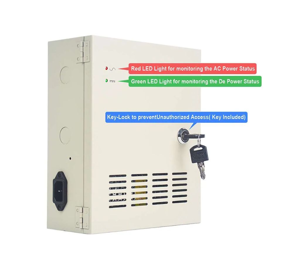 9 CH Power Supply CCTV Camera Port 12V 5A DC+ Pigtail Auto Reset CP1209-5A