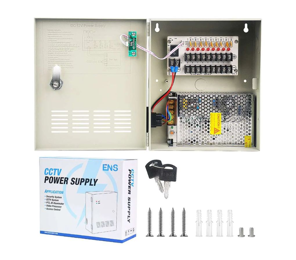 9 CH Power Supply CCTV Camera Port 12V 5A DC+ Pigtail Auto Reset CP1209-5A