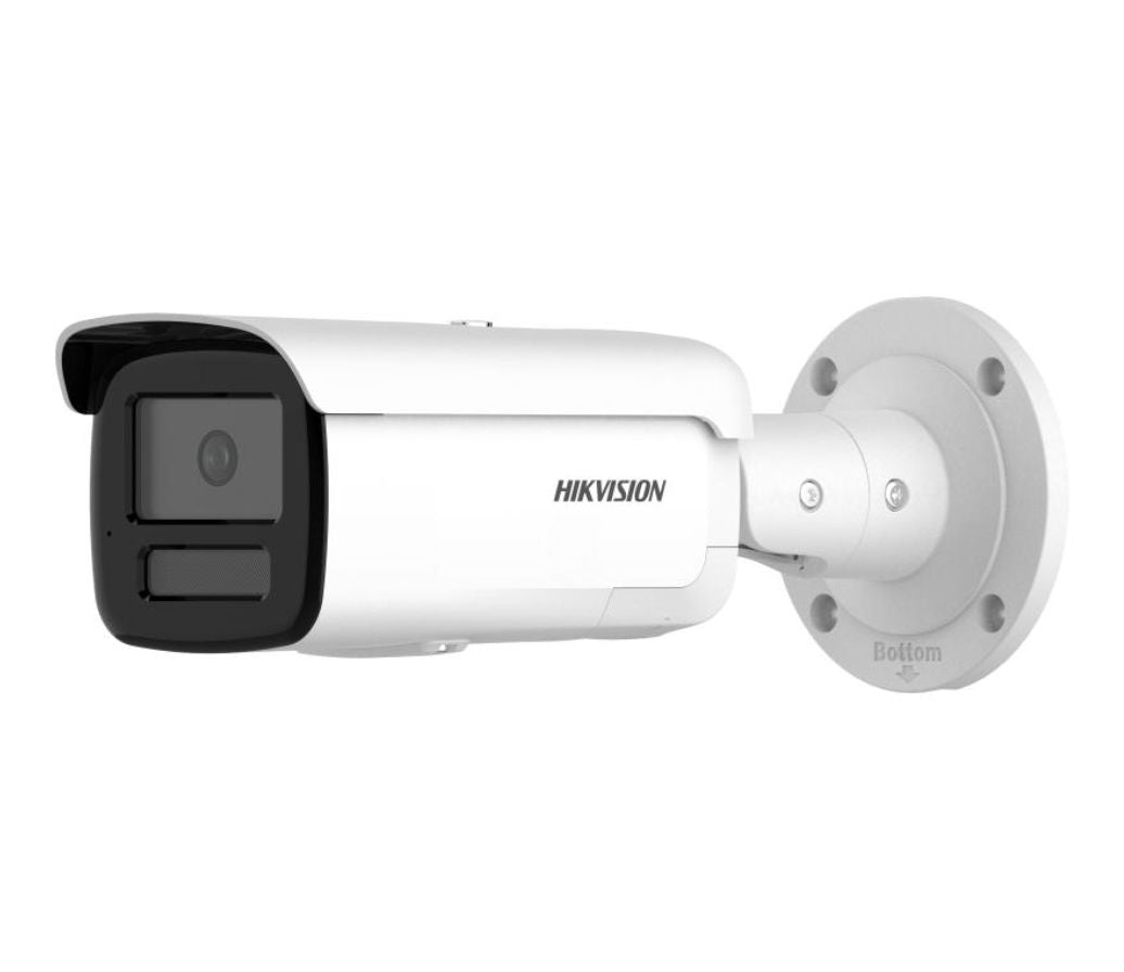 Cámara IP Hikvision 4K 8MP AcuSense+DarkFighter DS-2CD2T86G2-ISU/SL con micrófono y altavoz