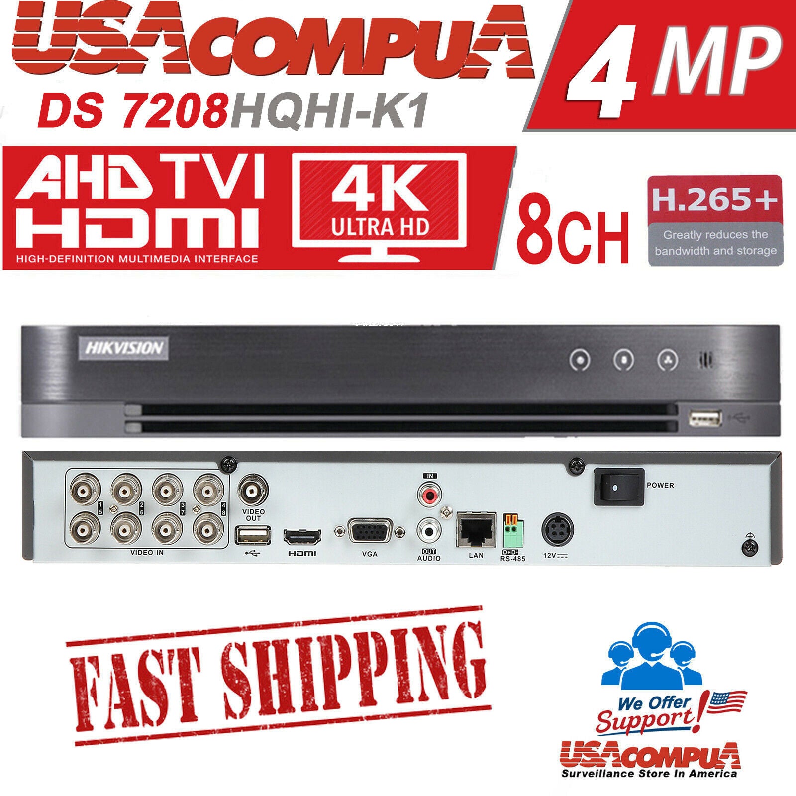 Hikvision 8CH 4K DVR Kit 8 Bullet Camera 4MP 2TB Hard Disk CCTV Security System