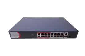 Hikvision DS-3E1318P-EI/M Switch PoE Inteligente de 16 Puertos con Presupuesto de 130W para Cámara IP