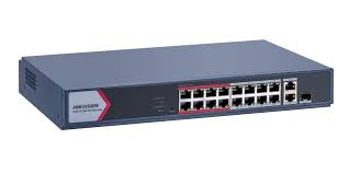 Hikvision DS-3E1318P-EI/M Switch PoE Inteligente de 16 Puertos con Presupuesto de 130W para Cámara IP