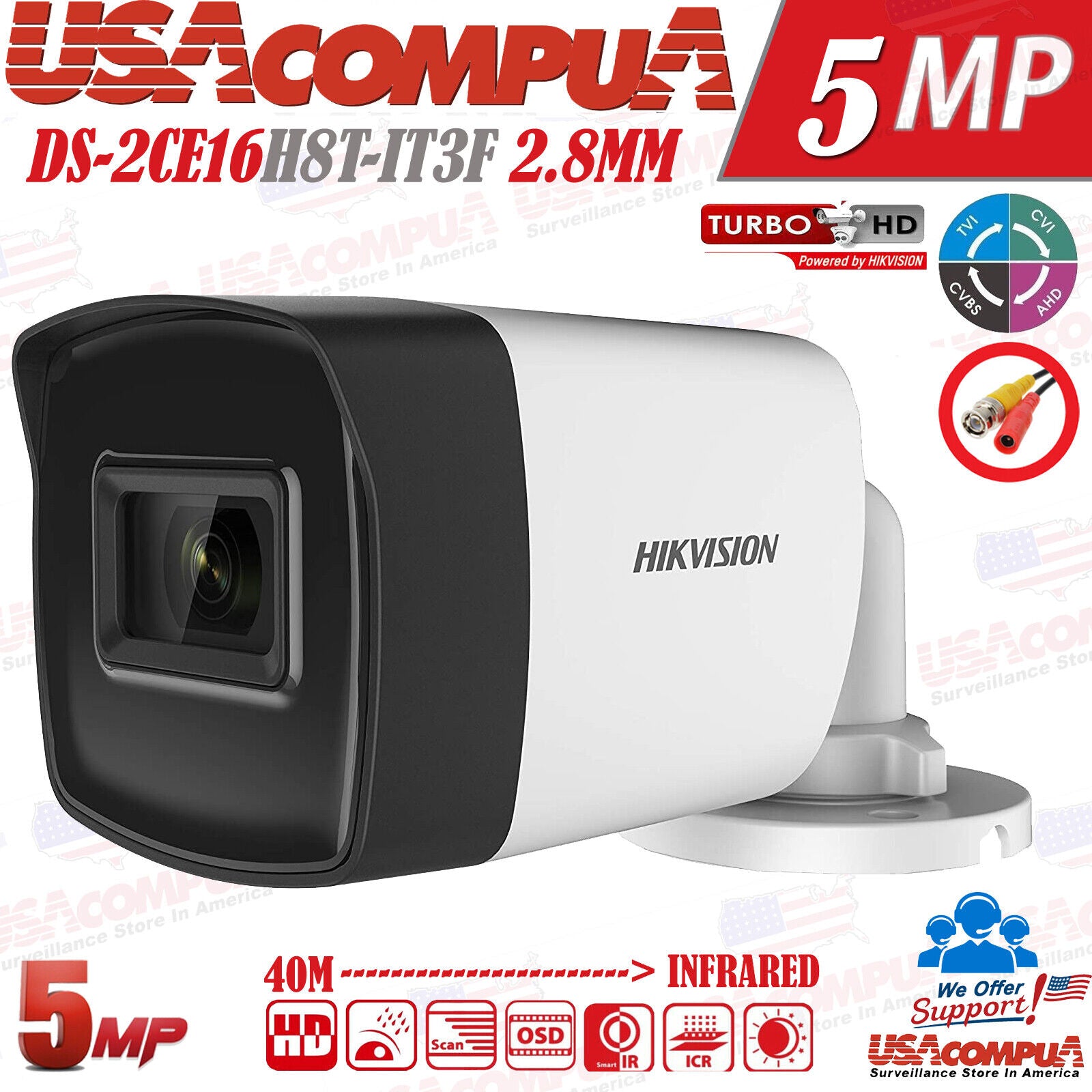 HIKVISION 5MP SECURITY SYSTEM 4K CCTV 16CH HD BULLET CAMERA HOME KIT