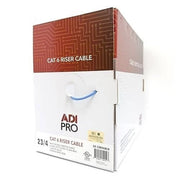 ADI PRO blue 0E-CAT6RWHP Cat6+ 23AWG Riser Cable 1000ft ‒ UL/ETL 550-600MHz  White Reel
